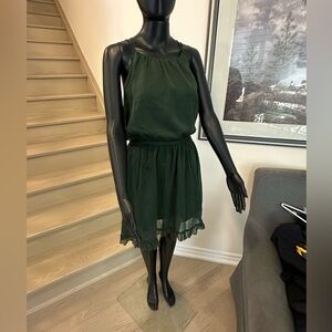 Elegant Green Spaghetti straped Dress